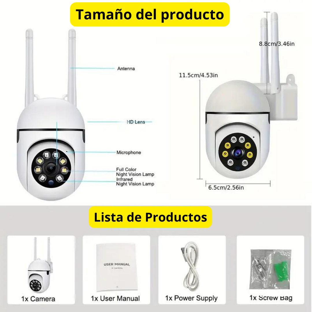 Cámara de Seguridad Motorizada Wi‑Fi Exterior QP A9