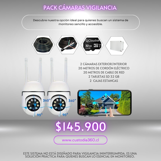 Pack 2 Cámaras Vigilancia