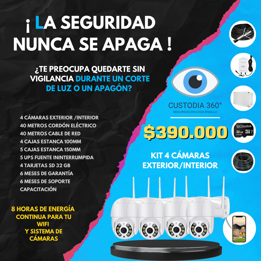 Pack 4 Cámaras Ininterrumpidas
