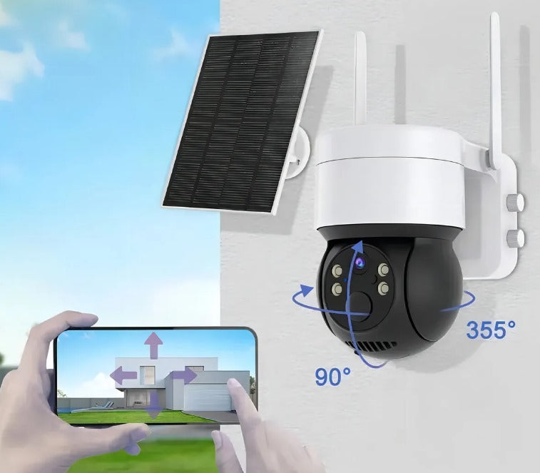 Cámara Solar Wi‑Fi 360° Full HD 1080p para Exteriores