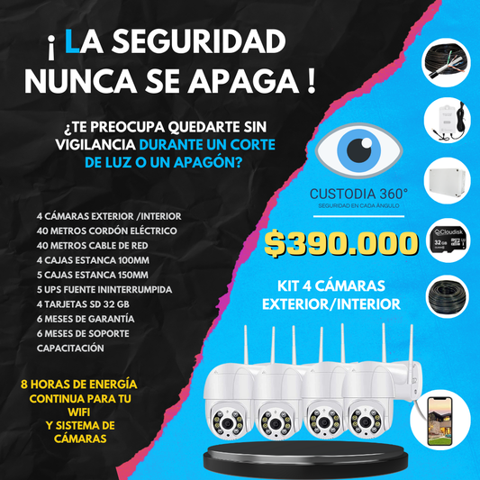 Pack 4 Cámaras Ininterrumpidas