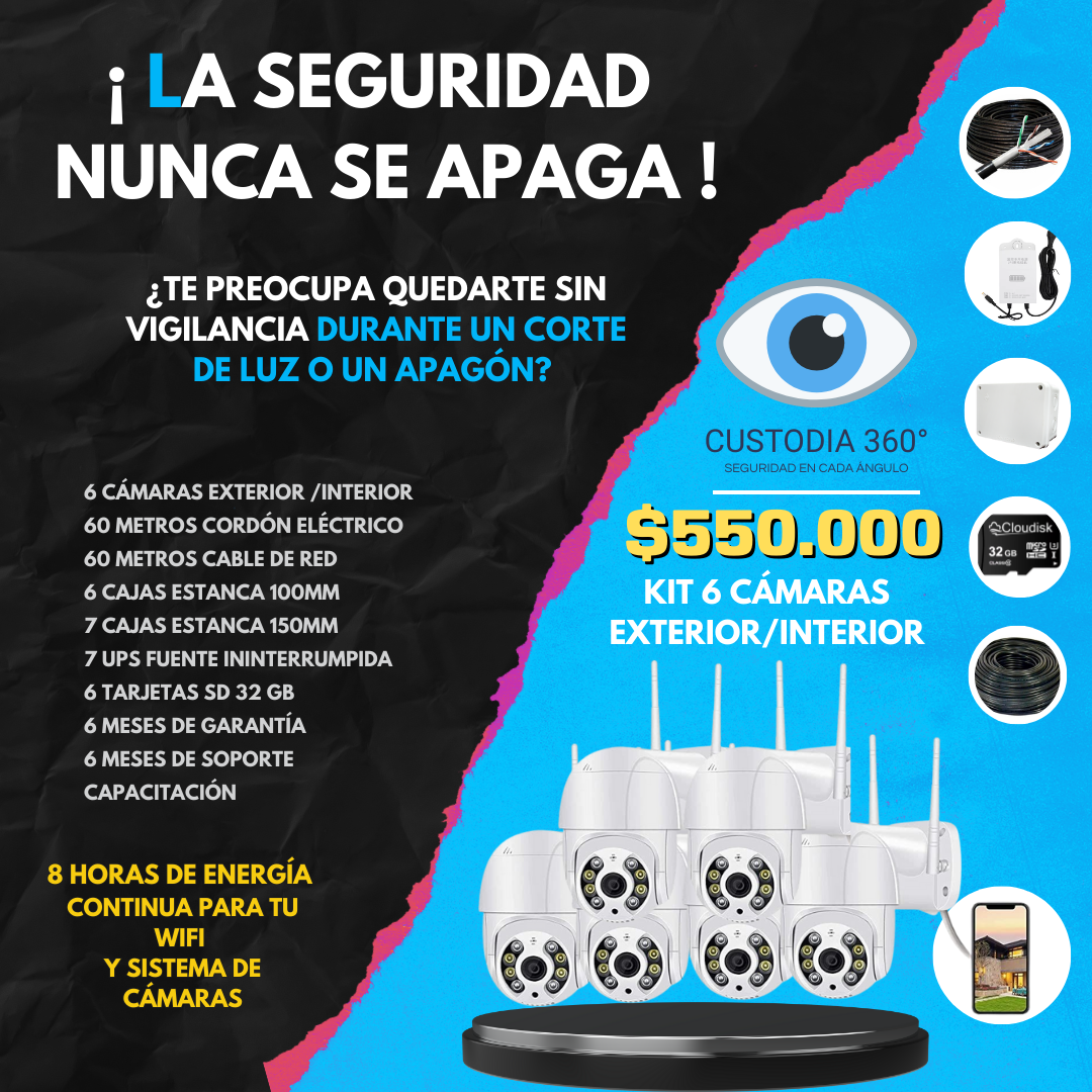 Pack 6 Cámaras Ininterrumpidas