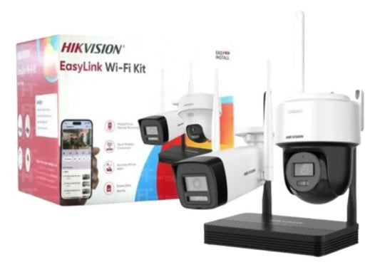 Kit de Cámaras Wi‑Fi Hikvision NVS + PT + Fija + Memoria 64 GB – Seguridad inalámbrica de alta gama