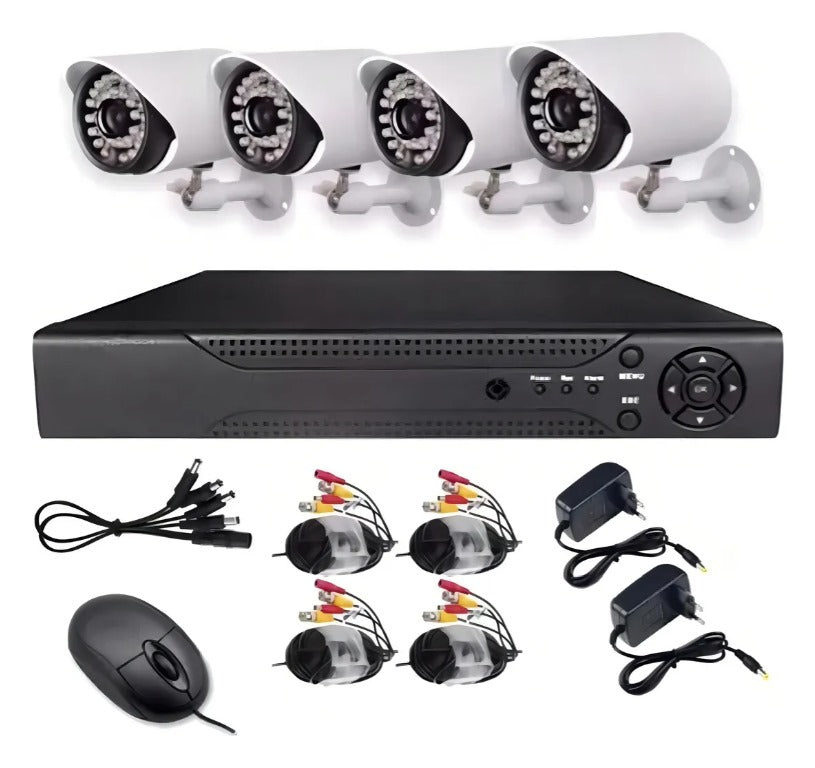 Kit de Seguridad Económico – 4 Cámaras FHD 1080p con DVR