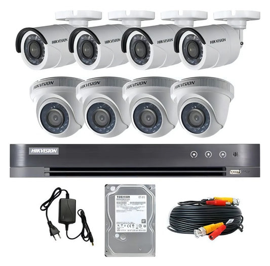 Kit Hikvision Turbo HD – 8 Cámaras Full HD + DVR 8 Canales + Disco Duro 1 TB